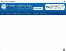 Tablet Screenshot of cleburnedental.com